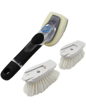 Dish Scrubber with Soap Dispenser I Kitchen Scrub Dish Wand for Dishes ,Sink , Pot , Pan Cleaning and washing - Set of 1 with 2 Refill