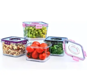 High Quality Plastic Air Tight Food Storage Container with Lid - Clear Washable Refrigerator Food Box I Food Container Fruit Box I Storage organizer for Vegetables , Fruit I Fridge Organizer 1400 ml