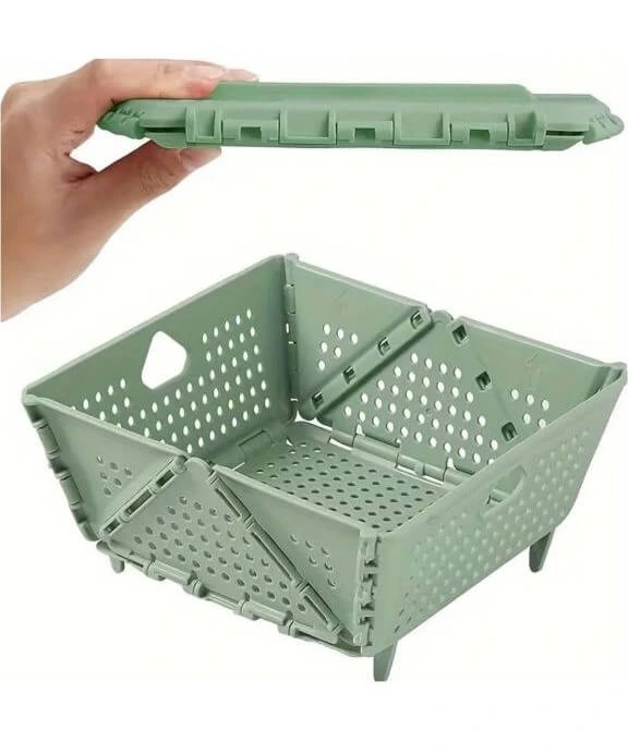 Foldable Fruit Storage Basket I Collapsible Fruit & Vegetables Drain Basket , BPA-Free, Kitchen Food Storage Basket