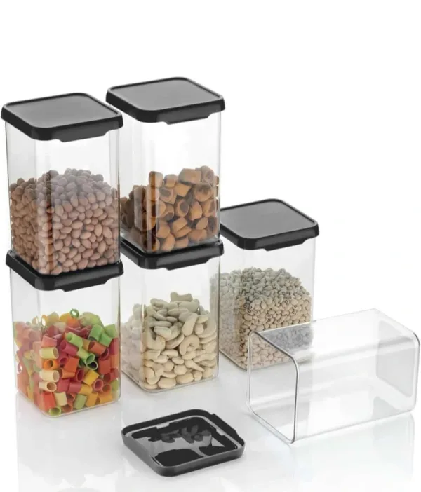 Airtight Storage Containers for Kitchen & Pantry, BPA-Free Plastic Jars for Flour, Sugar, Snacks, Cereal, Spices – Space-Saving, Stackable, Pest-Proof, Transparent Food Storage (Pack of 12, 1100ml)