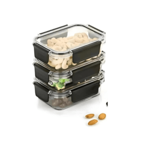 Air Tight Plastic Storage Boxes I Container For Kitchen , Pantry & Fridge Organizer I Grocery food Lid Lock storage containers ( 300 ml- Set of 3 boxes )