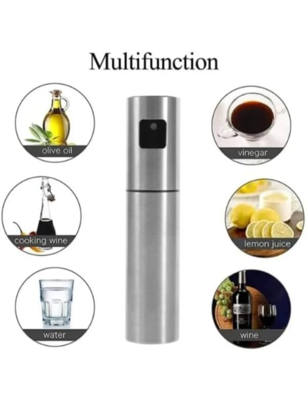 100 ml - Cooking Oil Sprayer Dispenser Pro | Full Metal Stainless Steel Oil Spray Bottle | Food-Grade Portable Oil/Vinegar Sprayer Bottle Kitchen Gadgets for Cooking