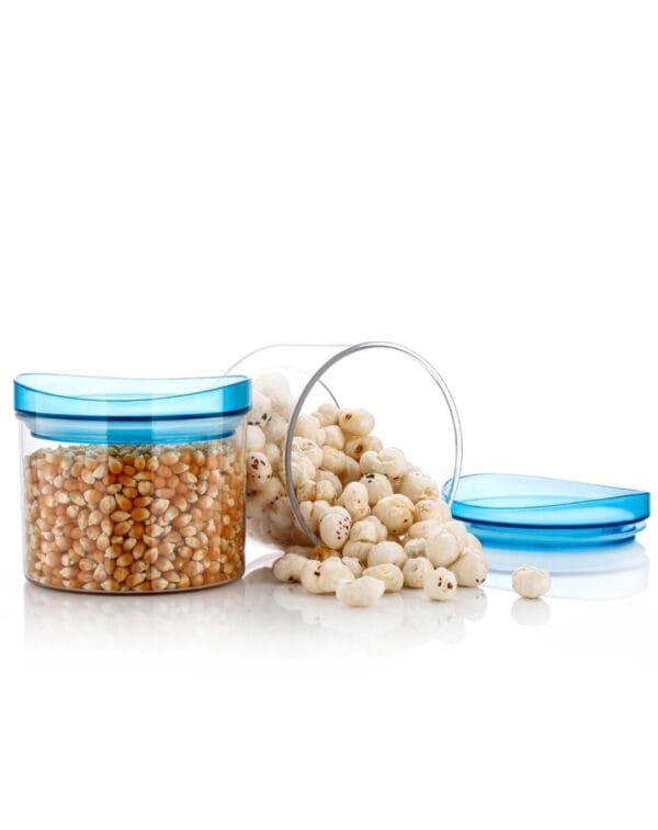 Plastic Storage jars Kitchen Containers | Airtight Jars for Pulses, Cereals, Tea, Coffee, Dry Fruits & Grocery container set | BPA-Free, Durable, Transparent Pantry Organizers (Set of 2 )