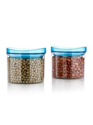 Plastic Storage jars Kitchen Containers | Airtight Jars for Pulses, Cereals, Tea, Coffee, Dry Fruits & Grocery container set | BPA-Free, Durable, Transparent Pantry Organizers (Set of 2 )