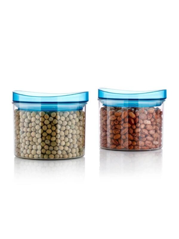 Plastic Storage jars Kitchen Containers | Airtight Jars for Pulses, Cereals, Tea, Coffee, Dry Fruits & Grocery container set | BPA-Free, Durable, Transparent Pantry Organizers (Set of 2 )
