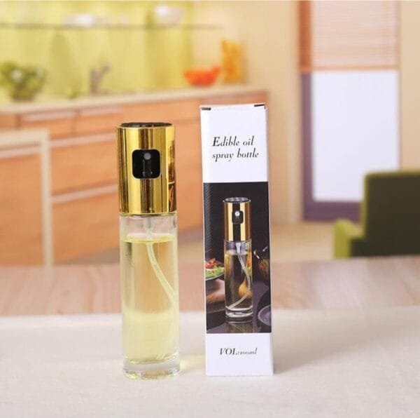 100 ml - Cooking Oil Sprayer Dispenser Pro | Full Outside Stainless Steel and Inside Glass Oil Spray Bottle | Food-Grade Portable Oil/Vinegar Sprayer Bottle Kitchen Gadgets for Cooking