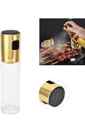 100 ml - Cooking Oil Sprayer Dispenser Pro | Full Outside Stainless Steel and Inside Glass Oil Spray Bottle | Food-Grade Portable Oil/Vinegar Sprayer Bottle Kitchen Gadgets for Cooking