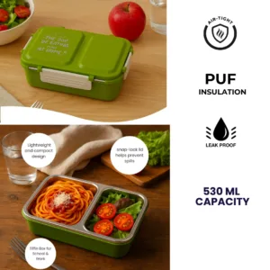 Leak Proof I BPA-Free Snack Pack-2 I Lunch Box I 2-Compartment