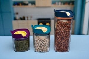 Airtight Storage Jar and Container Organizer | Kitchen containers Set | Plastic containers for Home and Kitchen Storage Boxes (600+800+1400Ml)