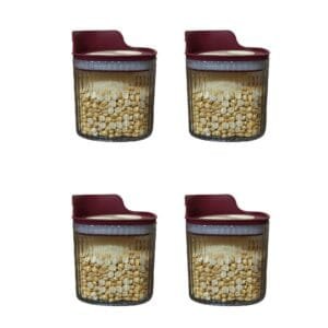 600 ML ( Set of 4 ) Airtight Storage Jar and Container Organizer | Kitchen containers Set | Plastic containers for Home and Kitchen Storage Boxes