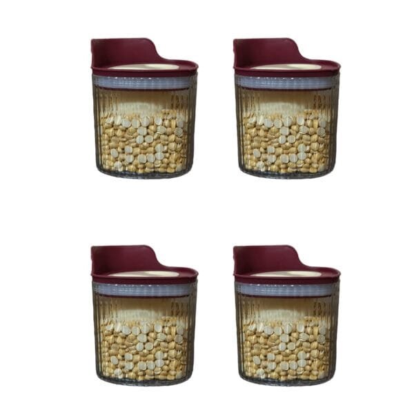 600 ML ( Set of 4 ) Airtight Storage Jar and Container Organizer | Kitchen containers Set | Plastic containers for Home and Kitchen Storage Boxes