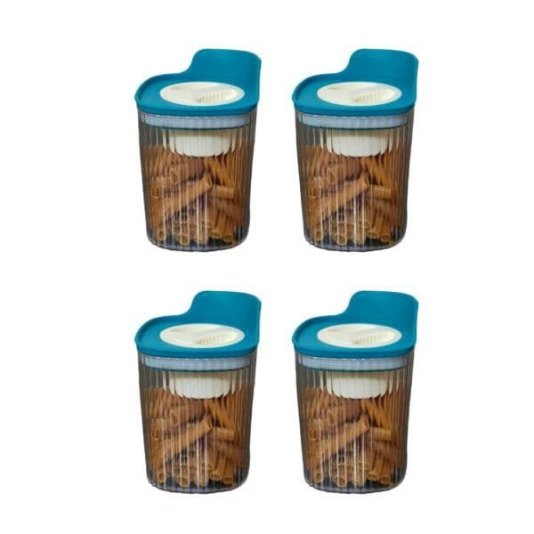 800 ML ( Set of 4 ) Airtight Storage Jar and Container Organizer | Kitchen containers Set | Plastic containers for Home and Kitchen Storage Boxes