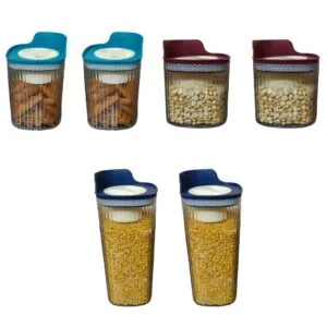 (600+800+1400Ml - 2 boxes each ) Airtight Storage Jar and Container Organizer | Kitchen containers Set | Plastic containers for Home and Kitchen Storage Boxes