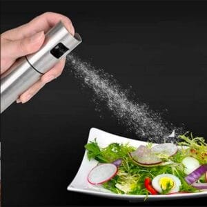 100 ml - Cooking Oil Sprayer Dispenser Pro | Full Outside Stainless Steel and Inside Glass Oil Spray Bottle | Food-Grade Portable Oil/Vinegar Sprayer Bottle Kitchen Gadgets for Cooking