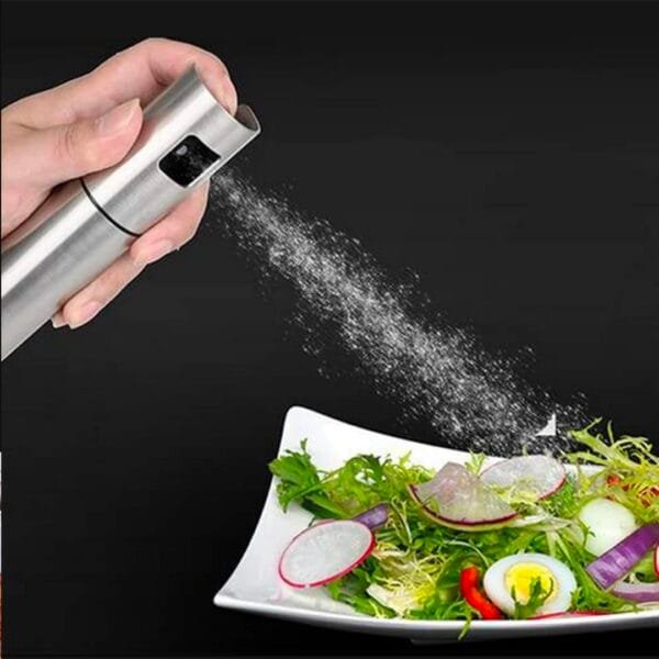 100 ml - Cooking Oil Sprayer Dispenser Pro | Full Outside Stainless Steel and Inside Glass Oil Spray Bottle | Food-Grade Portable Oil/Vinegar Sprayer Bottle Kitchen Gadgets for Cooking