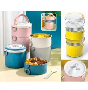 1500 ml Insulated - Double Layer Stainless Steel Round Lunch Box