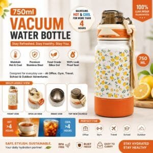 750 ML Stainless Steel Vacuum Water Bottle